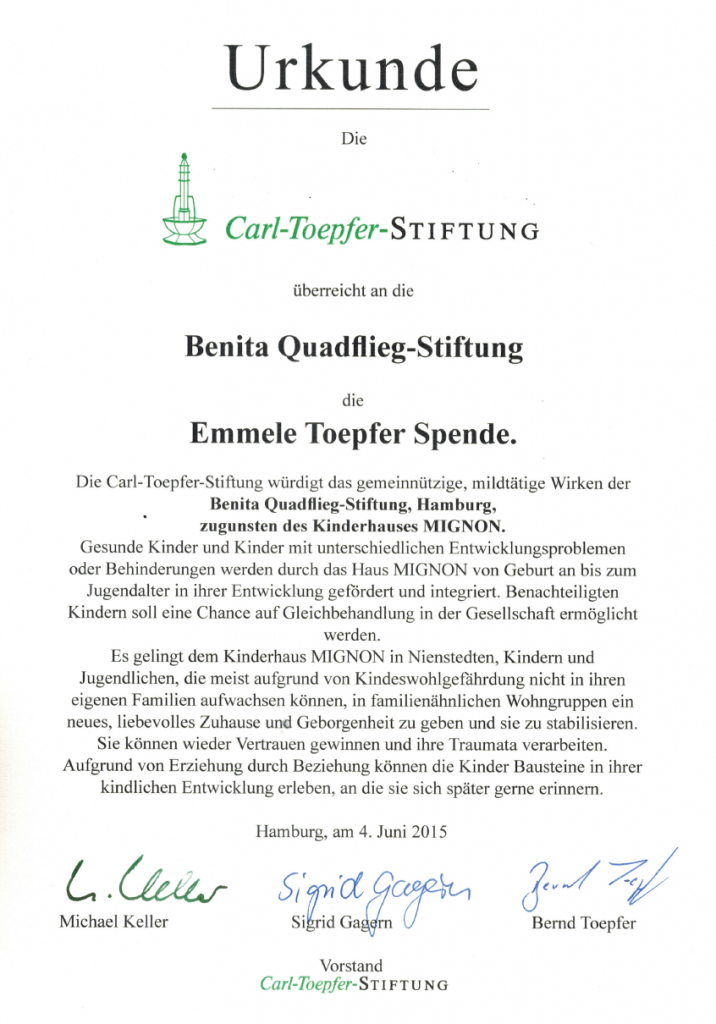 2015 Erhalt der Emmele Toepfer Spende 1 2015 Erhalt der Emmele Toepfer Spende 1